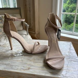 Strappy Nude Leather Heels